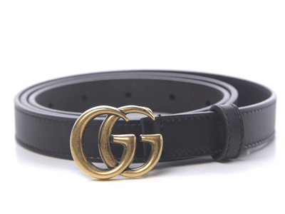 Gucci Calfskin Double G 20mm Belt 90 36 Black