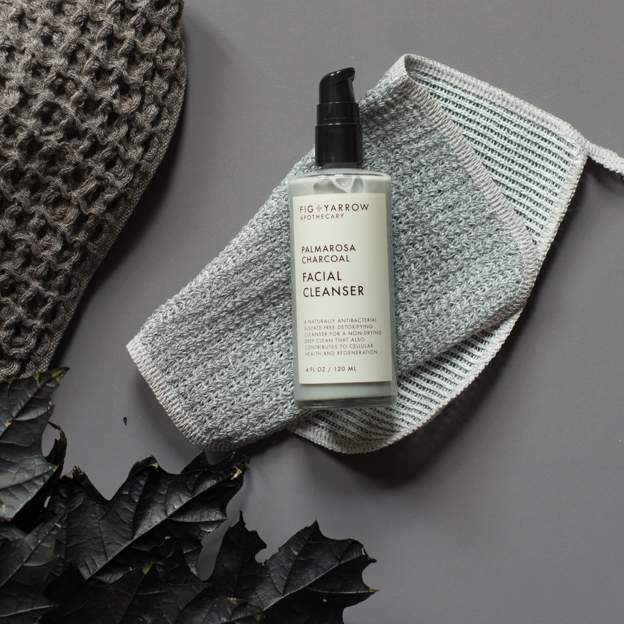 fig and yarrow palmarosa charcoal cleanser